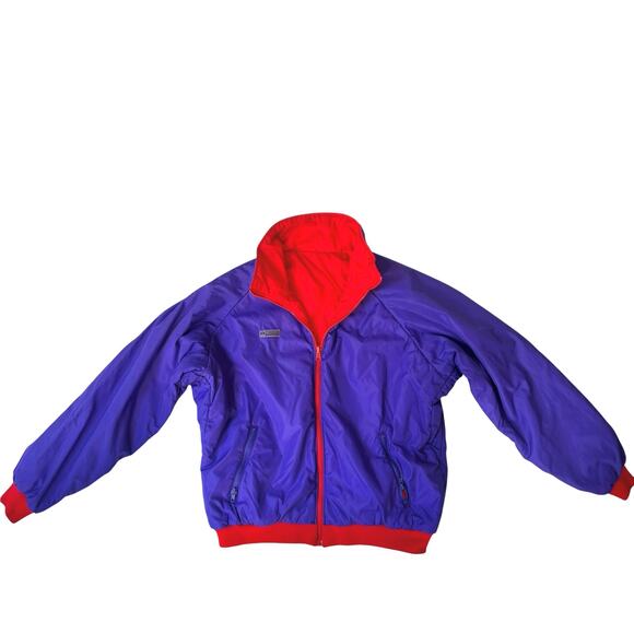 Vintage Columbia Reversible Jacket Men’s XL Purple Red 3M Thinsulate 80s 90s - Picture 3 of 13